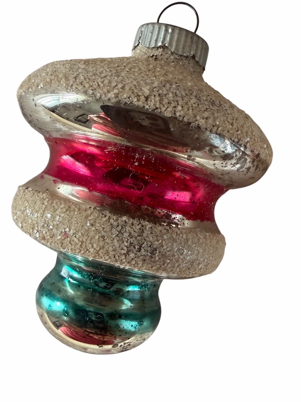 Shiny Brite Vintage UFO-Tornado Atomic Lantern Mica Christmas Ornament - Picture 2 of 6